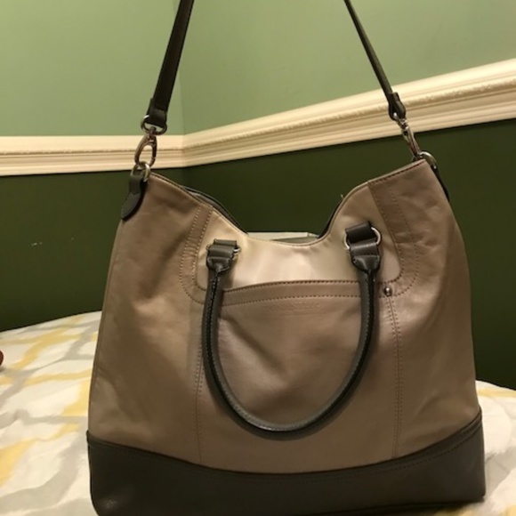 Tignanello Handbags - Genuine leather tan / grey Tignanello large purse